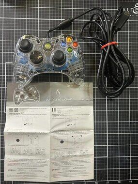 XBOX360 Afterglow Wired Clear Controller PL-3702 LED TESTED WORKING